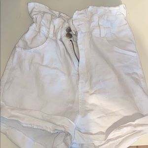 White jean shorts